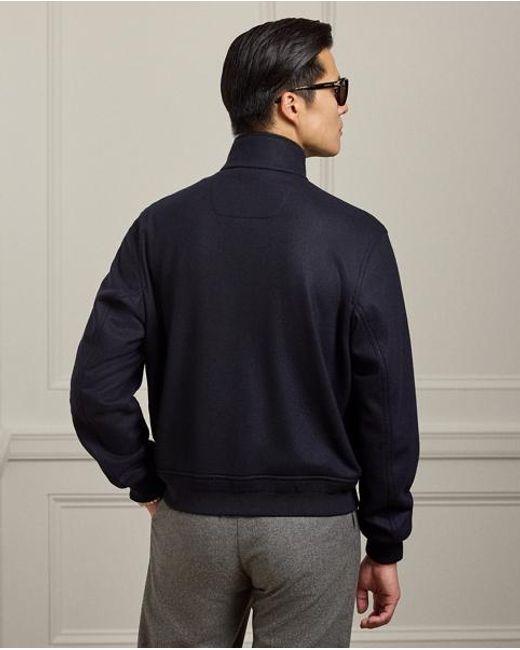 Ralph Lauren Blue Felton Cashmere-Blend Flight Jacket for men