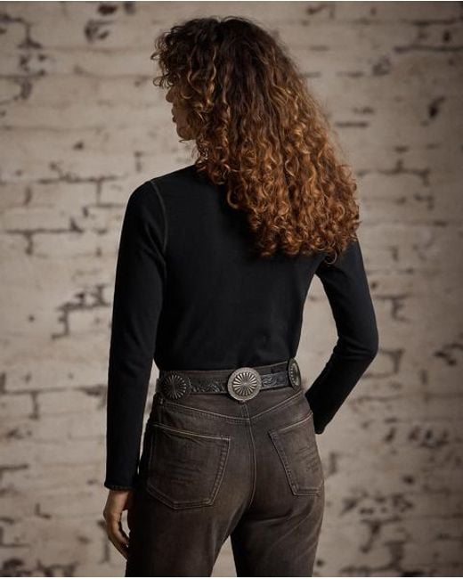 RRL Gray Embroidered Cotton-Linen Henley Shirt