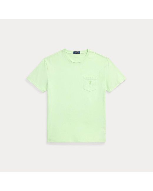 Polo Ralph Lauren Green Custom Slim Mineral-Dyed Pocket T-Shirt for men