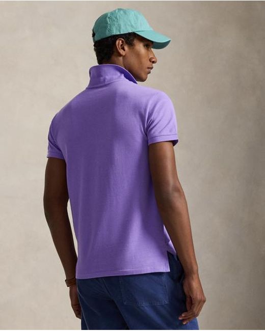 Polo Ralph Lauren Purple Custom Slim Fit Mesh Polo for men