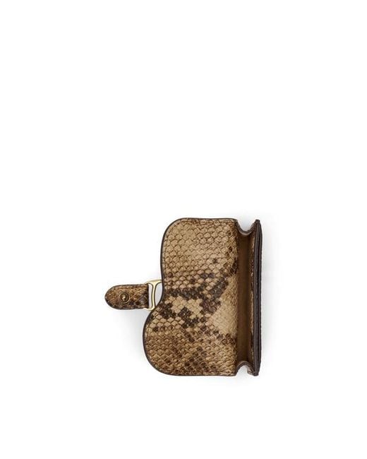 Ralph Lauren Brown Python-Embossed Small Tasha Card Case