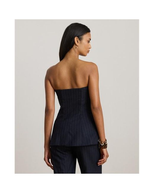 Bustino in twill di misto lana gessato di Ralph Lauren in Blue