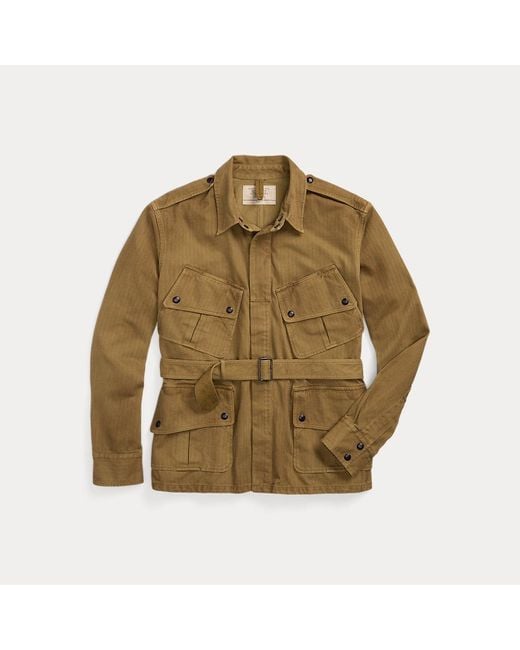 RRL Green Knit Herringbone Twill Jacket for men