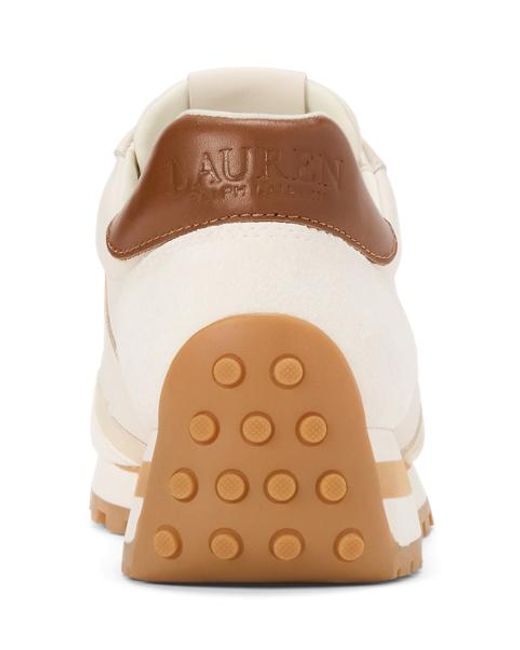 Ralph Lauren Natural Dani Suede & Leather Trainer