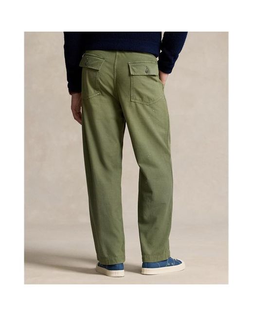 Pantaloni in rasatello Relaxed-Fit di Ralph Lauren in Green da Uomo