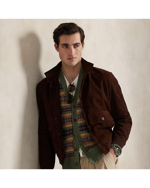 Cárdigan Fair Isle De Mezcla De Algodón Polo Ralph Lauren de hombre de color Brown