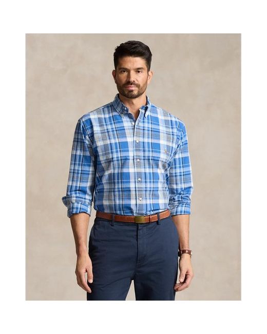 Ralph Lauren Blue Big & Tall - Plaid Oxford Shirt for men