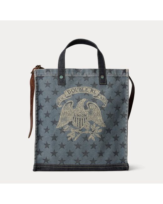 RRL Blue Handwoven Tote for men