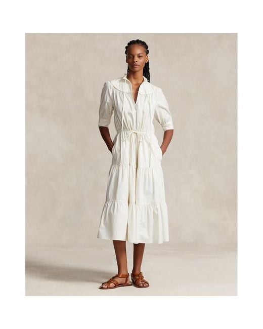 Polo Ralph Lauren Natural Tiered Cotton Dress