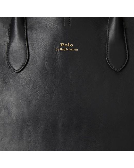 Polo Ralph Lauren Black Große Ledertragetasche Bellport