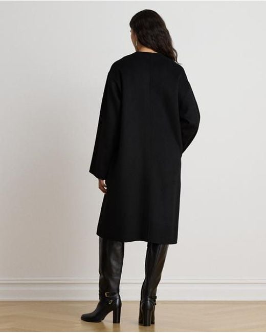 Ralph Lauren Black Double-Faced Wool-Blend Overcoat