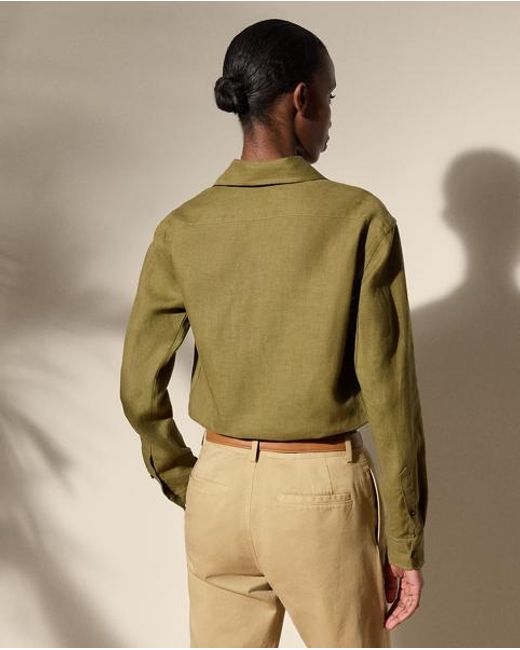 Ralph Lauren Green Relaxed-Fit Capri-Hemd Aus Leinen