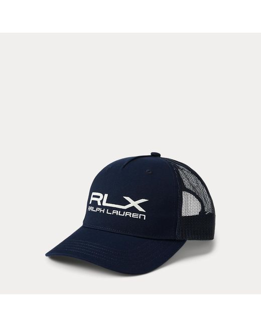 Ralph Lauren Blue Logo Twill Trucker Cap for men