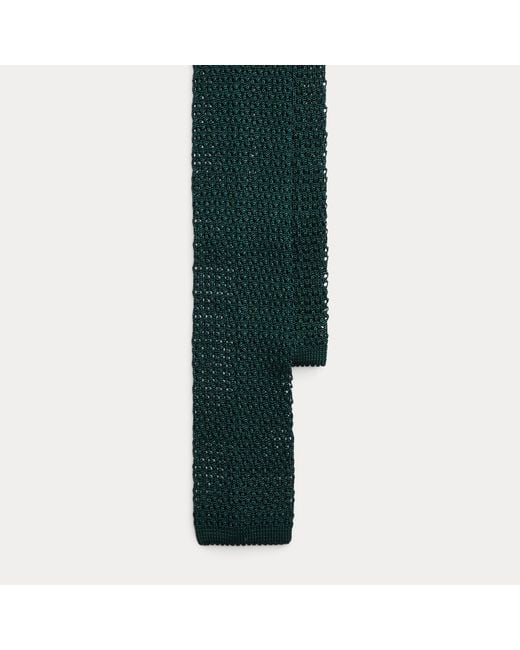 Ralph Lauren Green Knit Silk Tie for men