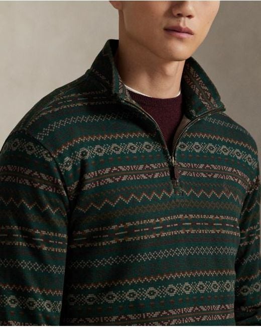 Polo Ralph Lauren Rippenstrickpullover Im Fair-Isle-Stil in Green für Herren