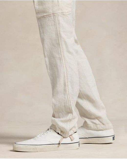 Ralph Lauren Slim-Tapered-Fit Leinen-Cargohose Lateef in Natural für Herren