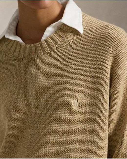 Polo Ralph Lauren Natural Logo Cotton Crewneck Jumper
