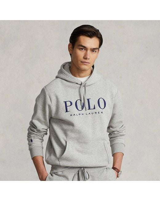 Sweat à capuche logo brodé en molleton Polo Ralph Lauren pour homme en coloris Gray