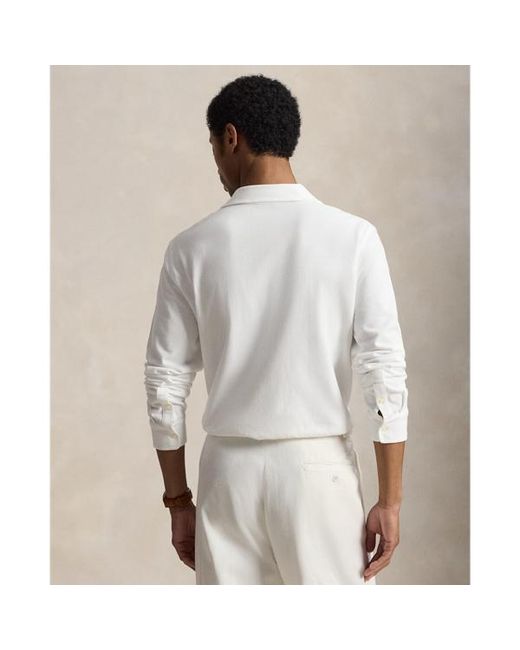 Polo Ralph Lauren Classic Fit Embroidered Mesh Polo Shirt in White for ...