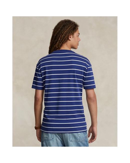 Polo Ralph Lauren Blue Classic Fit Striped Soft Cotton T-shirt for men