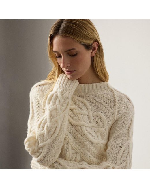 Ralph Lauren Natural Cable-Knit Cashmere Crewneck Jumper