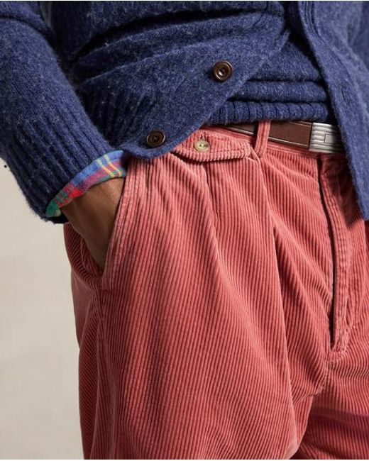 Polo Ralph Lauren Red Whitman Relaxed Fit Corduroy Trousers for men