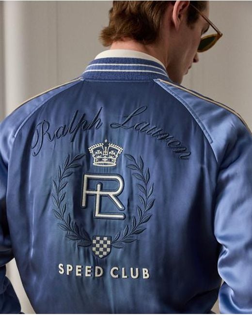 Ralph Lauren Blue Damon Reversible Satin Jacket for men