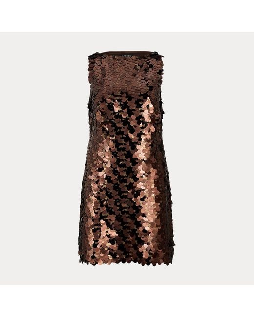 Ralph Lauren Cocktailjurk Met Pailletten in het Brown