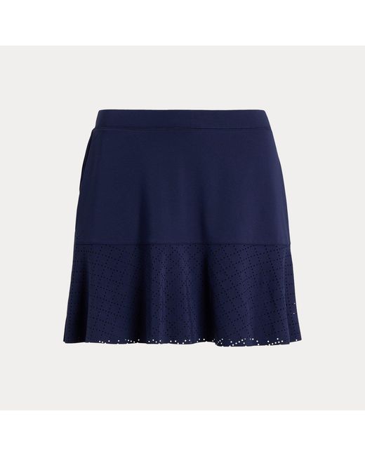 Ralph Lauren Blue Eyelet Interlock Long Skort