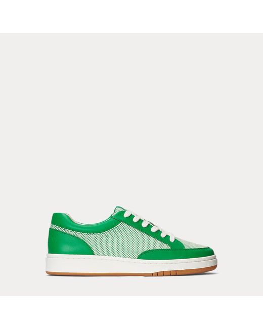Sneaker Hailey IV in tela e cuoio nappa di Lauren by Ralph Lauren in Green