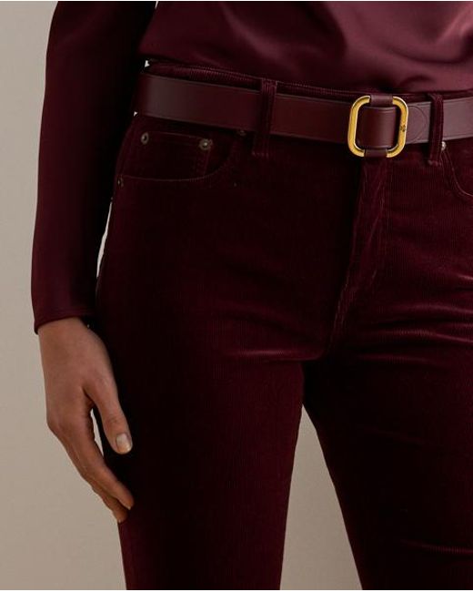 Ralph Lauren Red High-Rise Corduroy Flare Trousers