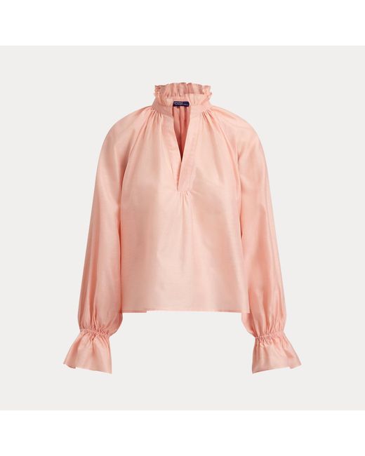 Ralph Lauren Pink Cotton-Silk Organdy Shirt