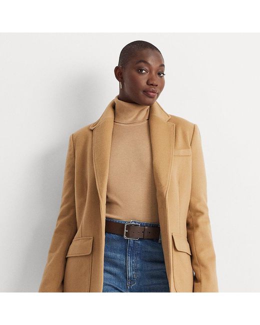 Ralph Lauren Ralph Lauren Wool-blend Blazer in Brown | Lyst