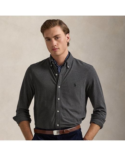 Polo Ralph Lauren Gray Featherweight Mesh Shirt for men