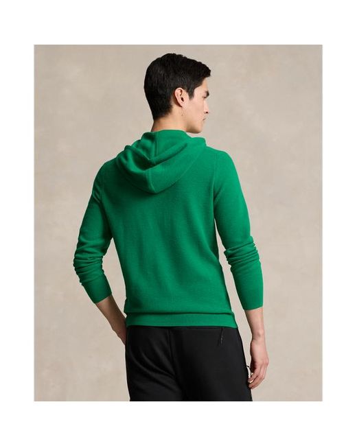 RLX Ralph Lauren Green Mesh-knit Cashmere Hooded Jumper for men