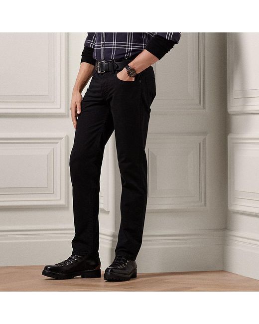Ralph Lauren Purple Label Ralph Lauren Slim Fit Piqué Jean in Black for Men  | Lyst