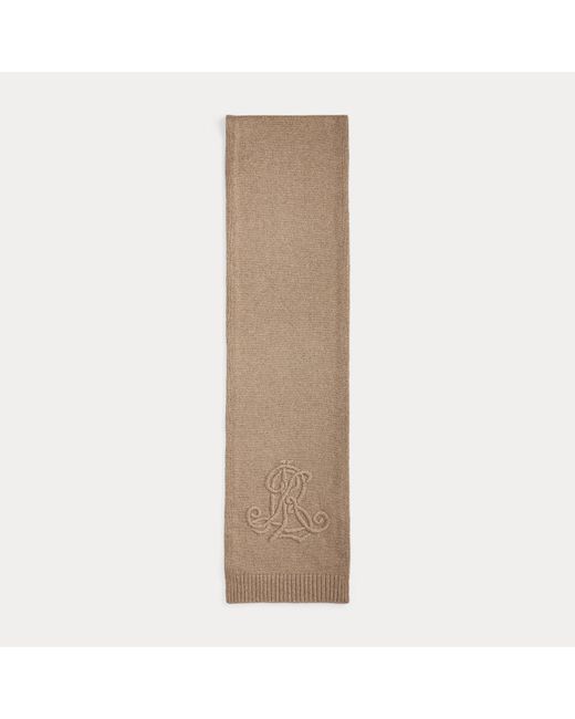 Ralph Lauren Natural Schal Mit Gesticktem Logo