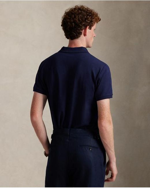 Polo Ralph Lauren Blue Custom Slim Fit Stretch Mesh Polo Shirt for men