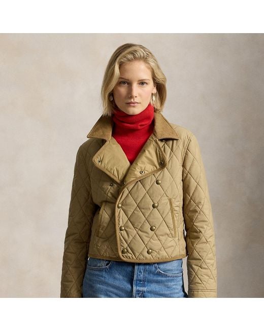 Polo Ralph Lauren Natural Double-Breasted Quilted Jacket
