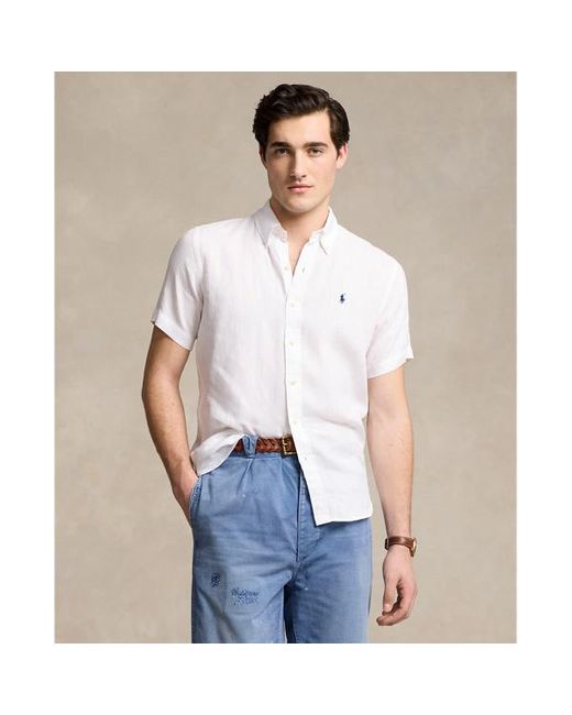 Polo Ralph Lauren Custom Fit Linnen Overhemd in het White voor heren