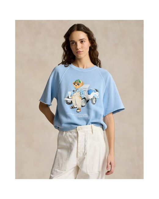 Polo Ralph Lauren Blue Polo Bear Fleece Short-sleeve Sweatshirt