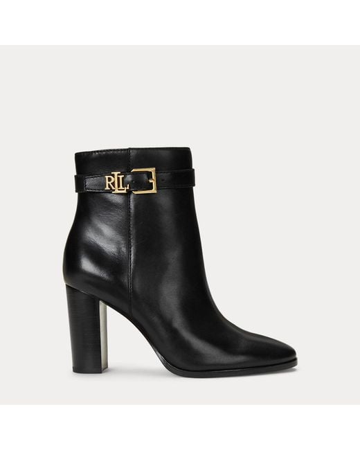 Ralph Lauren Black Bailey Calfskin Bootie