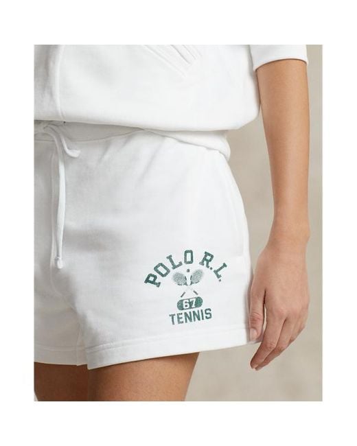 Pantalón corto de Wimbledon de felpa Polo Ralph Lauren de color White