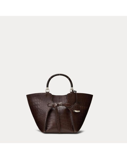 Ralph Lauren Brown The Ralph Lauren Caiman Tote