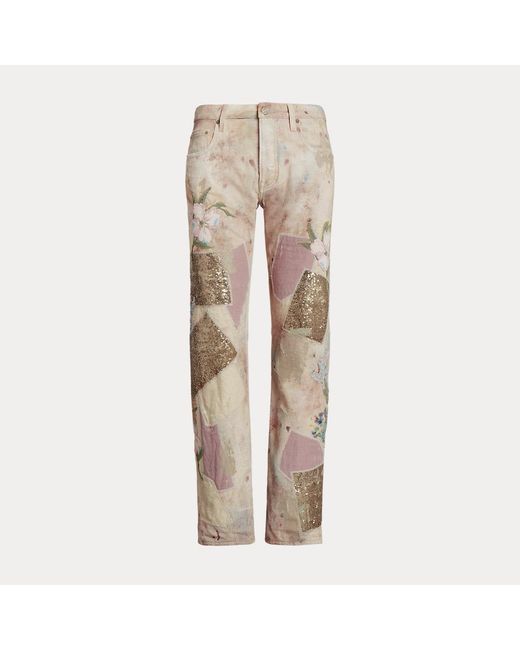 Jeans Lylah de patchwork con adornos Ralph Lauren Collection de color Natural