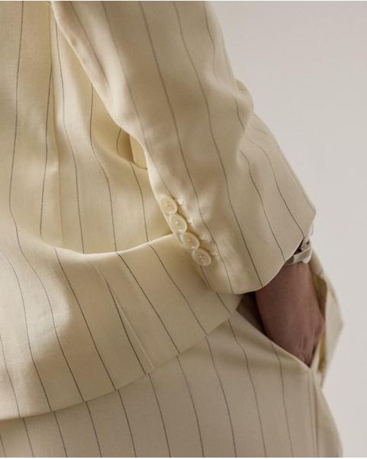 Ralph Lauren Natural Ramona Striped Wool Jacket