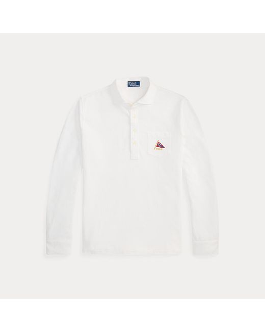 Polo Ralph Lauren White Classic Fit Embroidered Mesh Polo Shirt for men