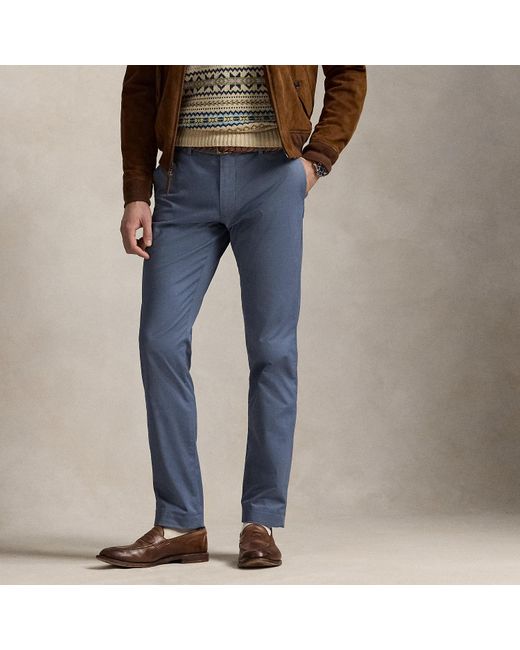 Pantaloni Greenwich stretch Slim-Fit di Polo Ralph Lauren in Blue da Uomo