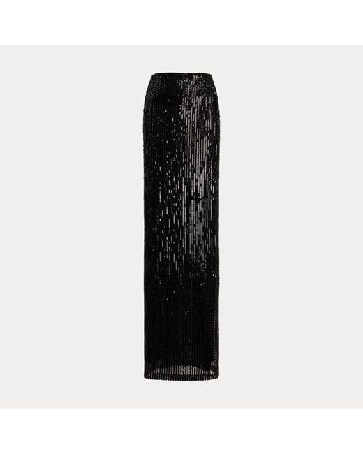 Ralph Lauren Winslow Verfraaide Tule Maxirok in het Black