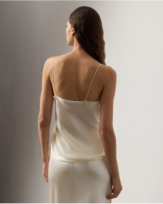 Ralph Lauren Brown Annelia Washed Silk Charmeuse Camisole